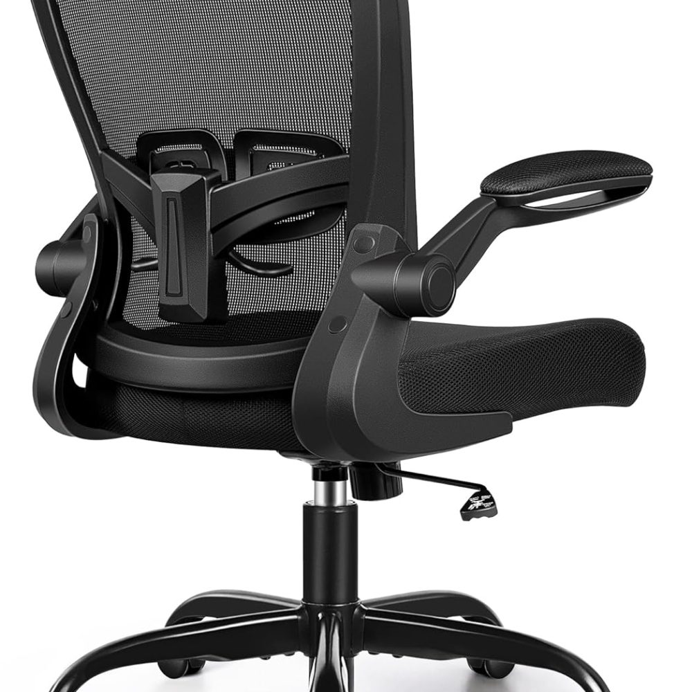 FelixKing Office Chair, Ergonomic Desk Chair with Adjustable Height and Lumbar Support Swivel Lumbar Support Desk Computer Chair with Flip up Armrests for Conference Room (Black)