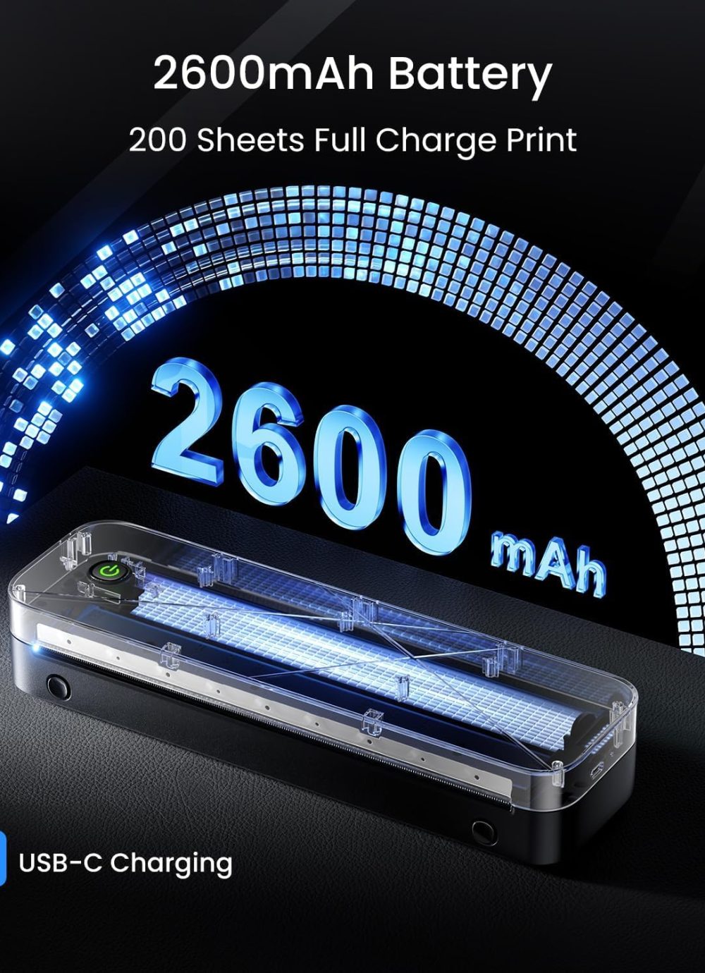 Portable Printers Wireless for Travel, Inkless Printer for Phone & Laptop, Thermal Bluetooth Small Compact Mobile Printer for Home Use, Support 8.5" X 11" US Letter & A4 Size - Image 7