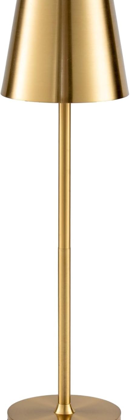 Portable Rechargeable Table Lamp 3-Color Stepless Dimmable Touch Control, Cordless Light w/5000mAh Battery Operated Light,for Bedroom/Bathroom/Living Room/Office/Restaurant/Patio/Nursery (Gold)