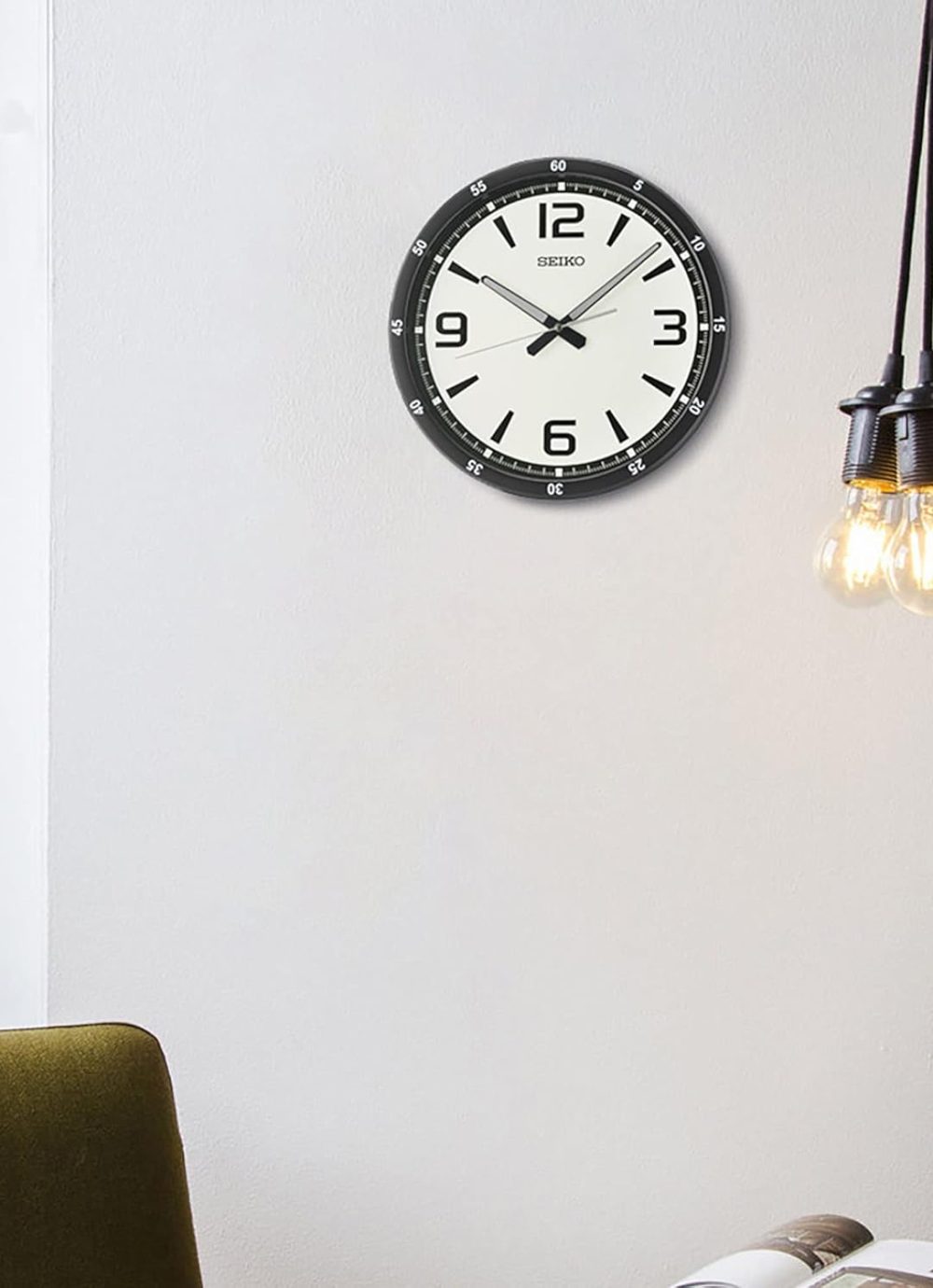 Seiko Melodies in Motion Wall Clock, Nighttime City Skyline - Image 4