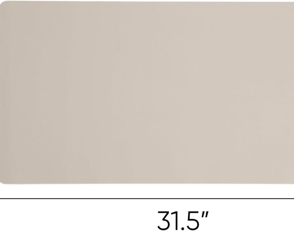 Smead Desk Pad, Vegan Leather Desk Mat with Non-Slip Faux Suede Backing, Perfect Desk Organizer for Office Decor, 31.5” x 15.7” Medium, Sandstone (64831) - Image 4